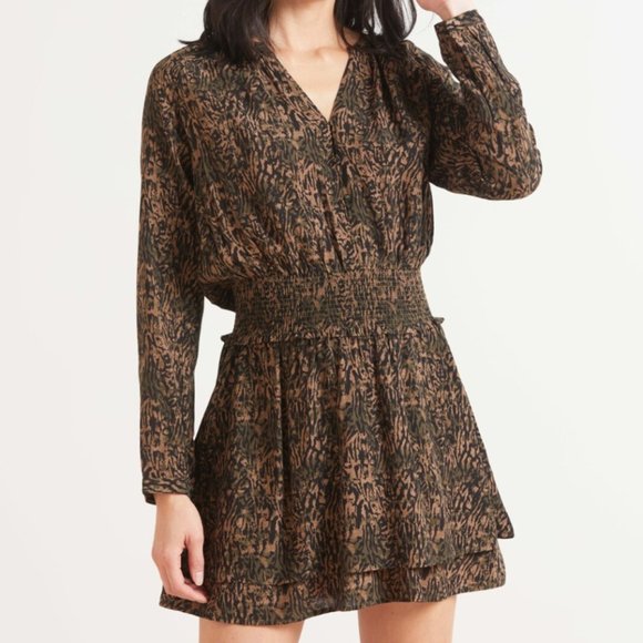 Rails Jasmine Smocked Waist Long Sleeve Mini Fall dress Size Large - Picture 2 of 8